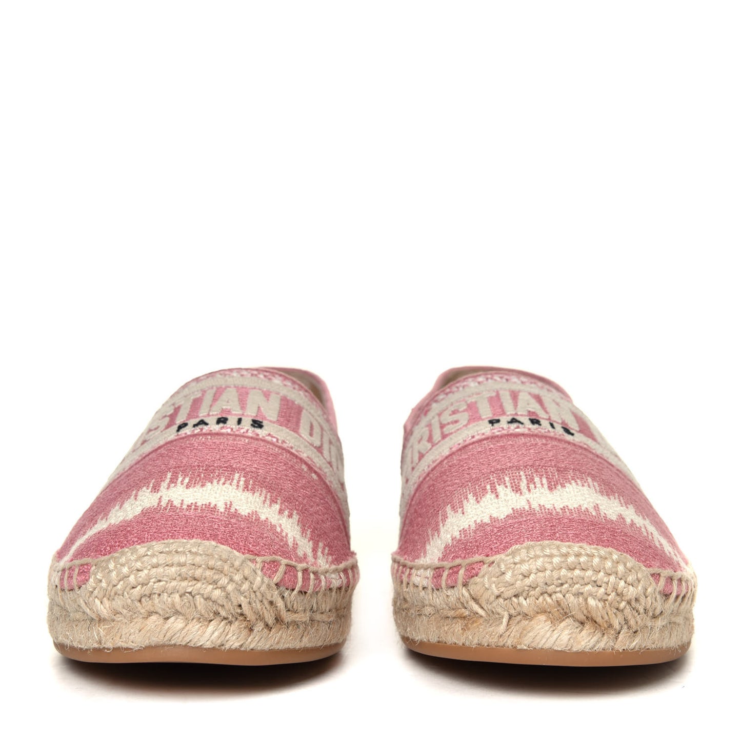 Cotton D-Stripes Embroidered Granville 15mm Espadrilles 38.5 Deep Nude