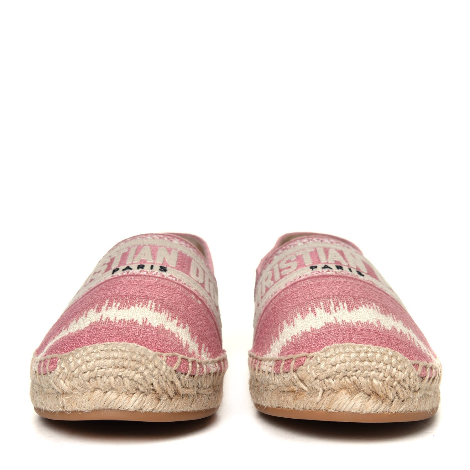 Christian Dior Cotton D-Stripes Embroidered Granville 15mm Espadrilles 38.5 Deep Nude 6 of 10