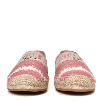Christian Dior Cotton D-Stripes Embroidered Granville 15mm Espadrilles 38.5 Deep Nude 6 of 10