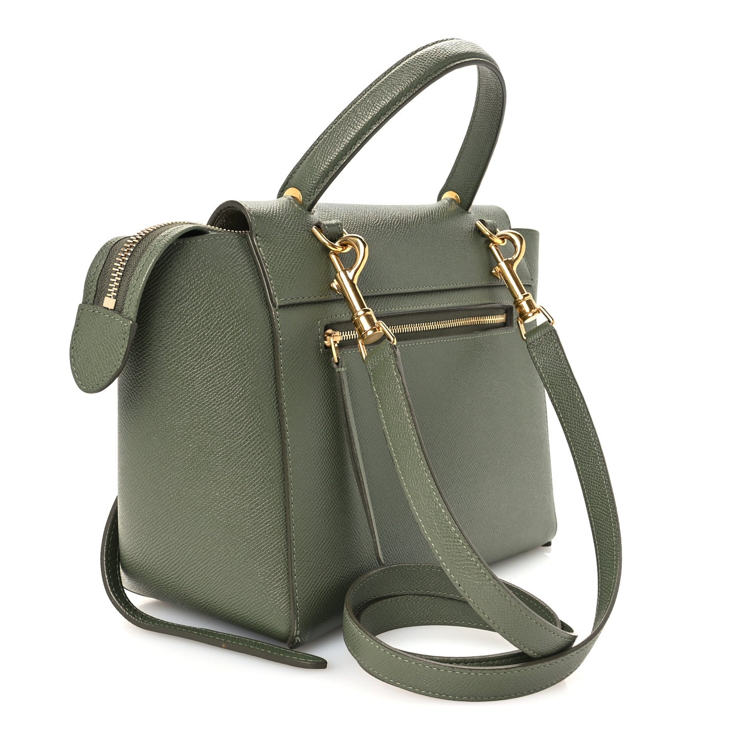 Grained Calfskin Micro Belt Bag Army Green