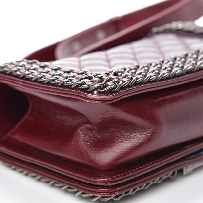 Chanel Glazed Calfskin Quilted Small Boy Chained Flap Burgundy 13 of 18