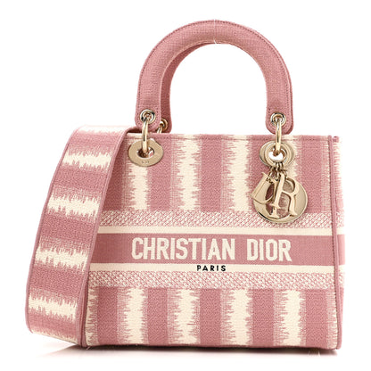 Christian Dior Canvas Medium D-Stripes Lady D-Lite Pink 1 of 9