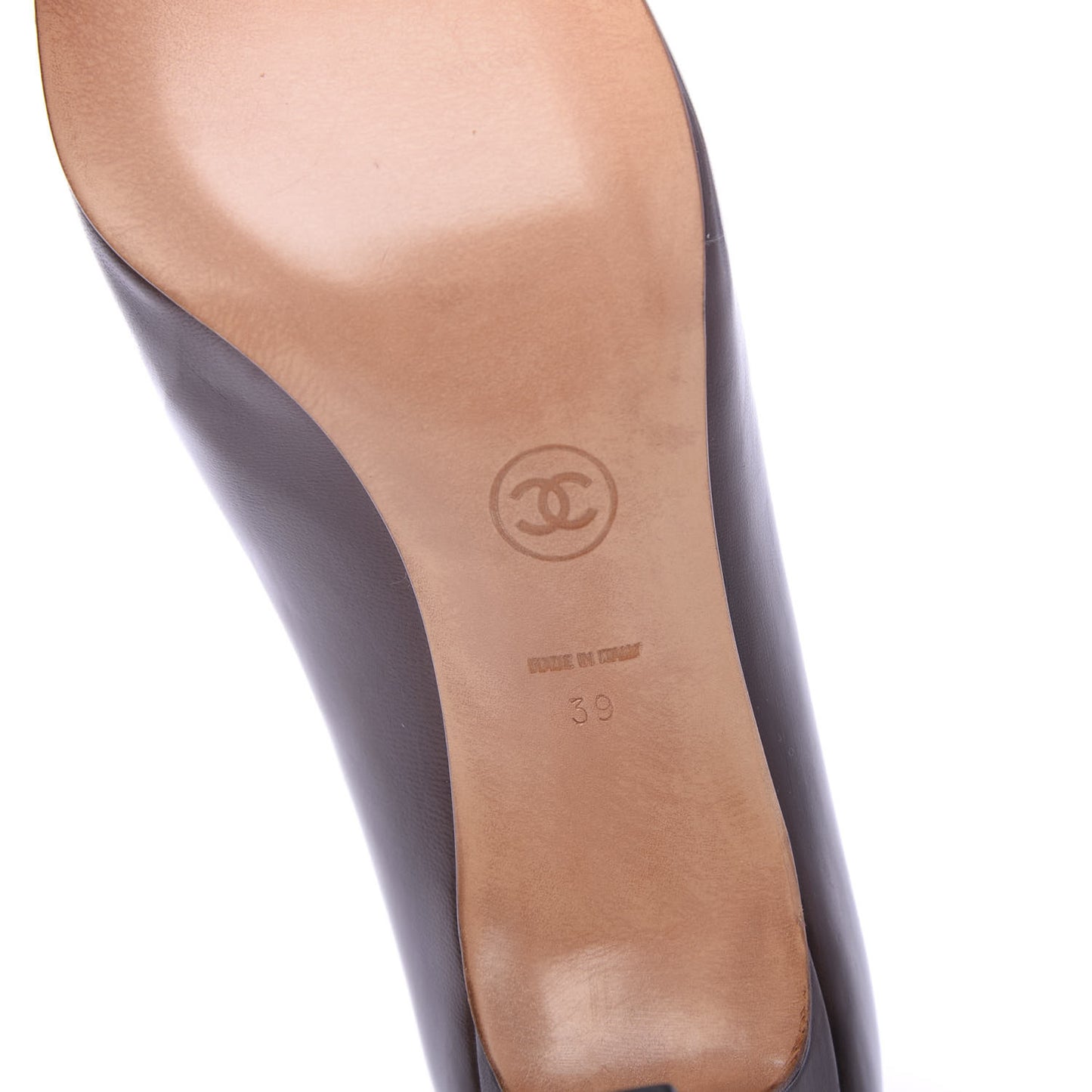 Lambskin Cap Toe Pumps 39 Brown Black