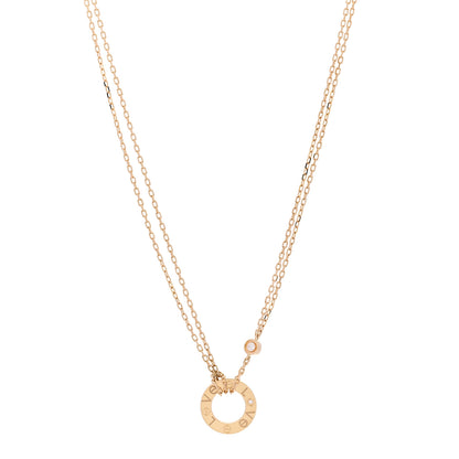 Cartier 18K Yellow Gold 2 Diamond LOVE Necklace 1 of 6