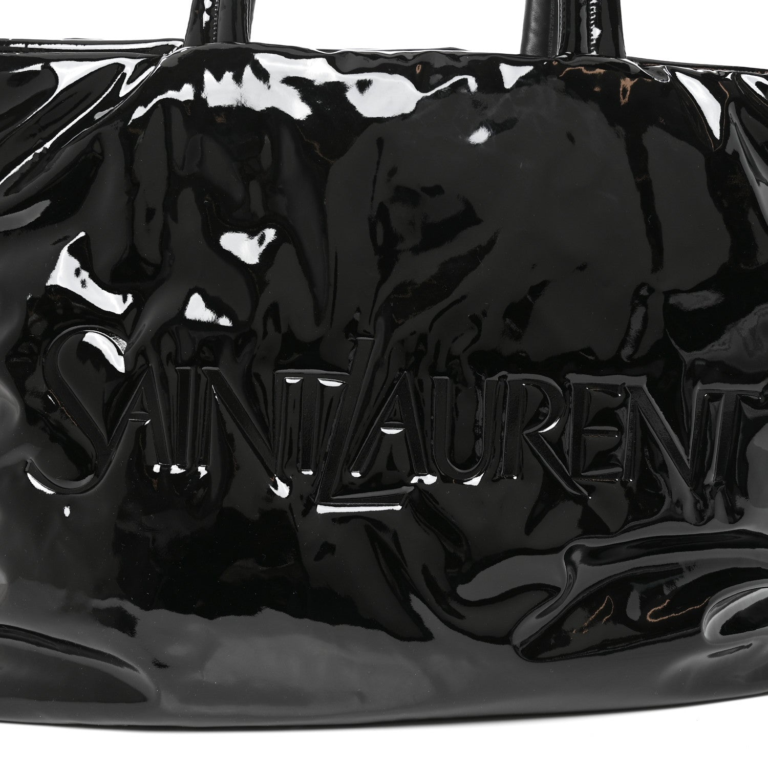 Saint Laurent Patent Wide Puffer Maxi Tote Black 7 of 9
