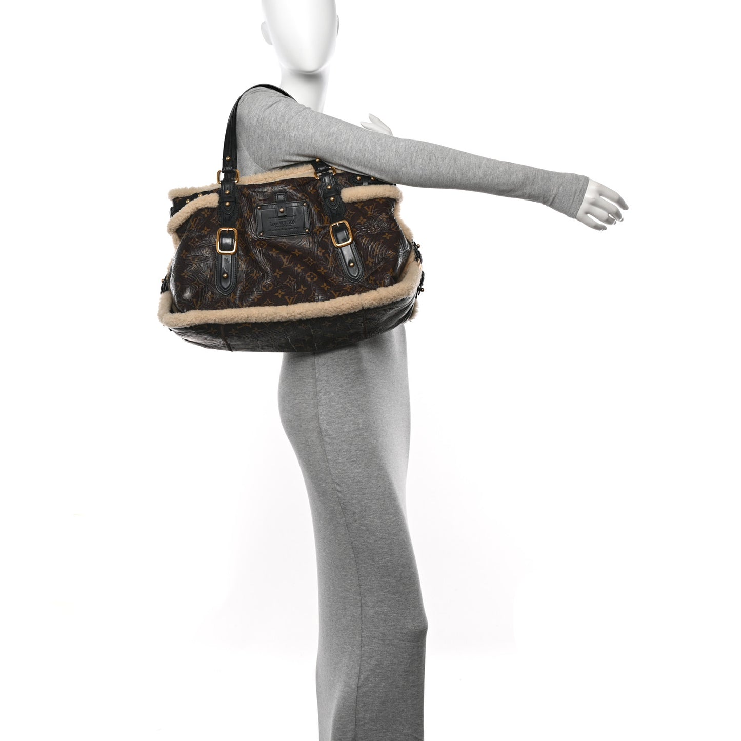 Patent Monogram Shearling Sac Thunder