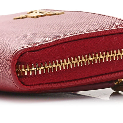 Prada Saffiano Metal Zip Around Keychain Fuoco 9 of 9