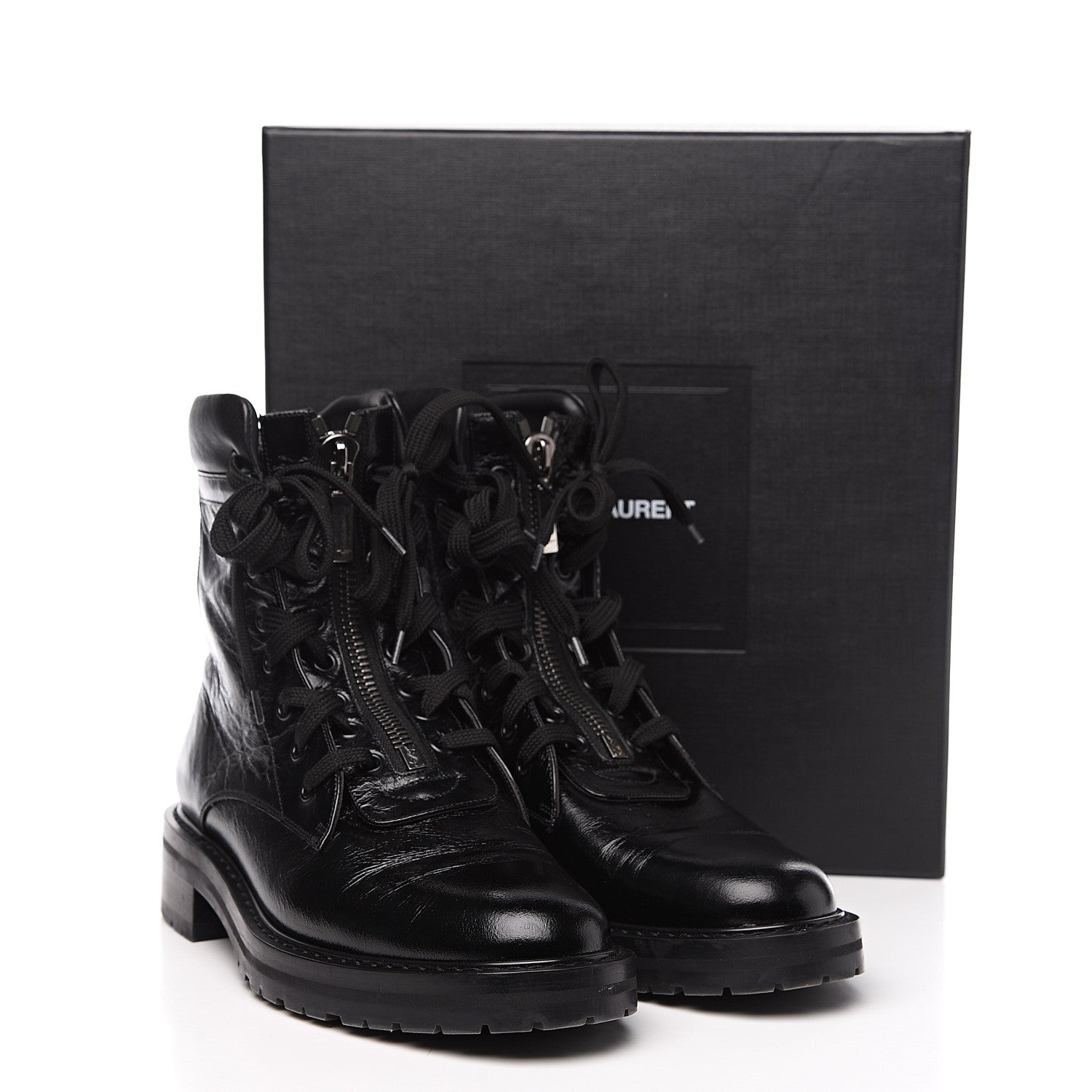 Saint Laurent Calfskin William Double-Laced Boot 40.5 Black 8 of 8