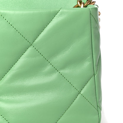 Chanel Goatskin Quilted Medium Chanel 19 Flap Light Green 16 of 16