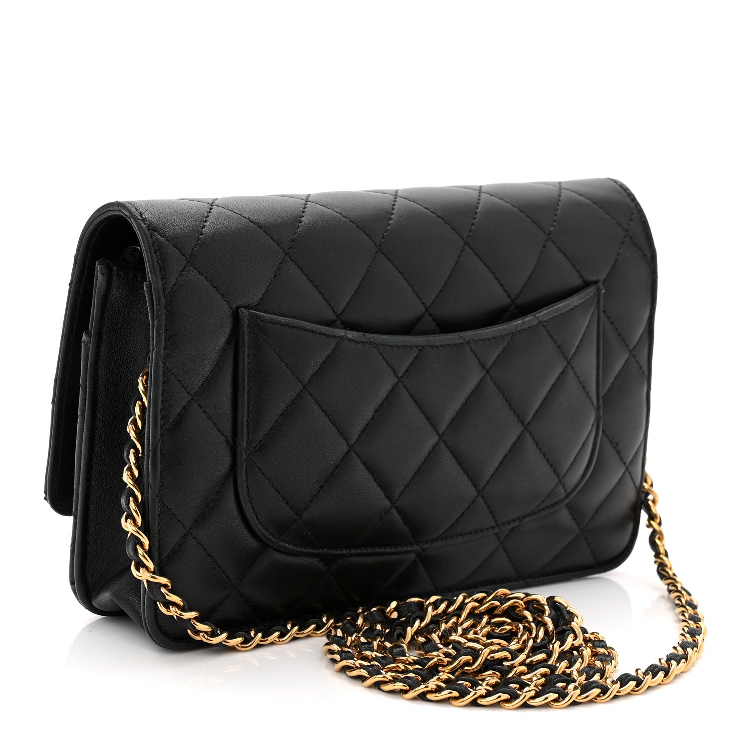 Chanel Lambskin Quilted Enamel Coco Casino Wallet On Chain WOC Black 3 of 15