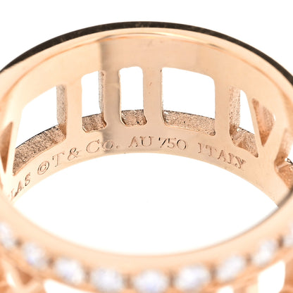 Tiffany 18K Rose Gold Diamond Wide Atlas Open Ring 48 4.5 5 of 6