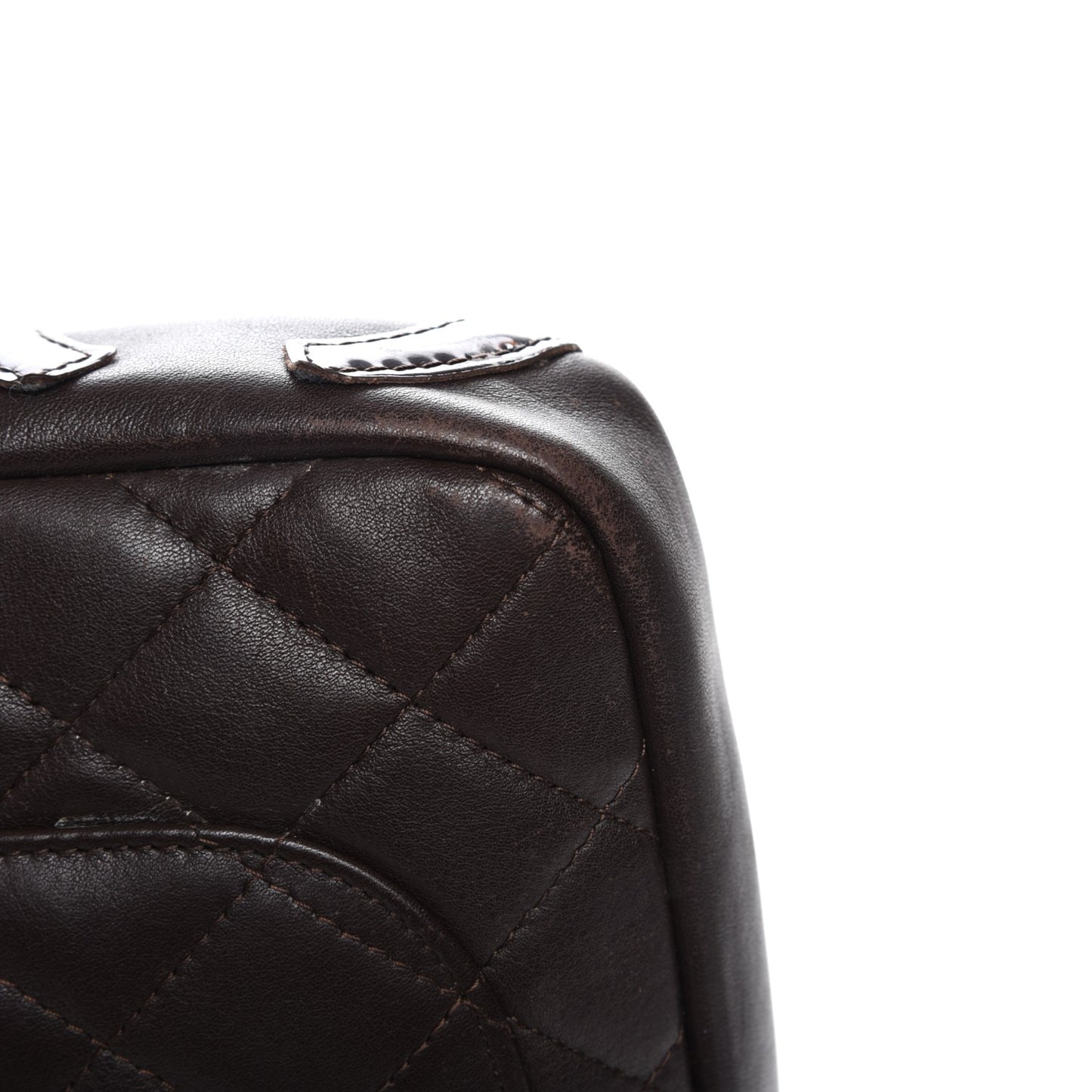 Calfskin Quilted Cambon Pochette Brown