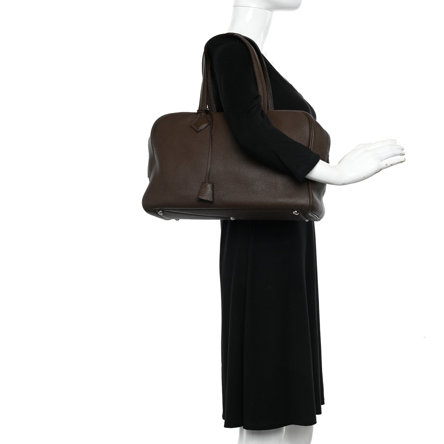 Hermes Taurillon Clemence Victoria II 35 Chocolate 2 of 10