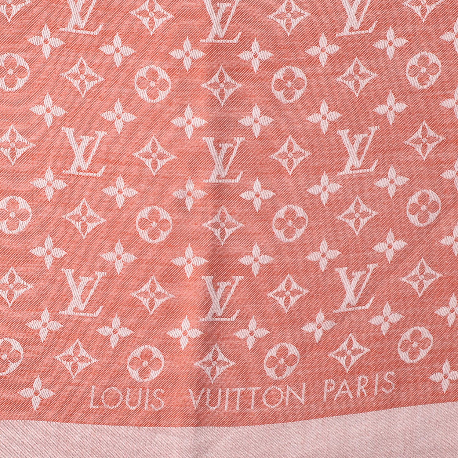 Louis Vuitton Wool Silk Monogram Denim Shawl Piment 4 of 5