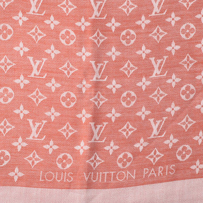 Louis Vuitton Wool Silk Monogram Denim Shawl Piment 4 of 5