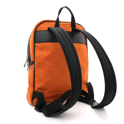 Gucci Econyl Nylon Monogram Off The Grid Backpack Carrot Orange Black 3 of 11