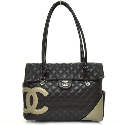 Chanel Calfskin Quilted Large Cambon Flap Brown Beige 1 of 10