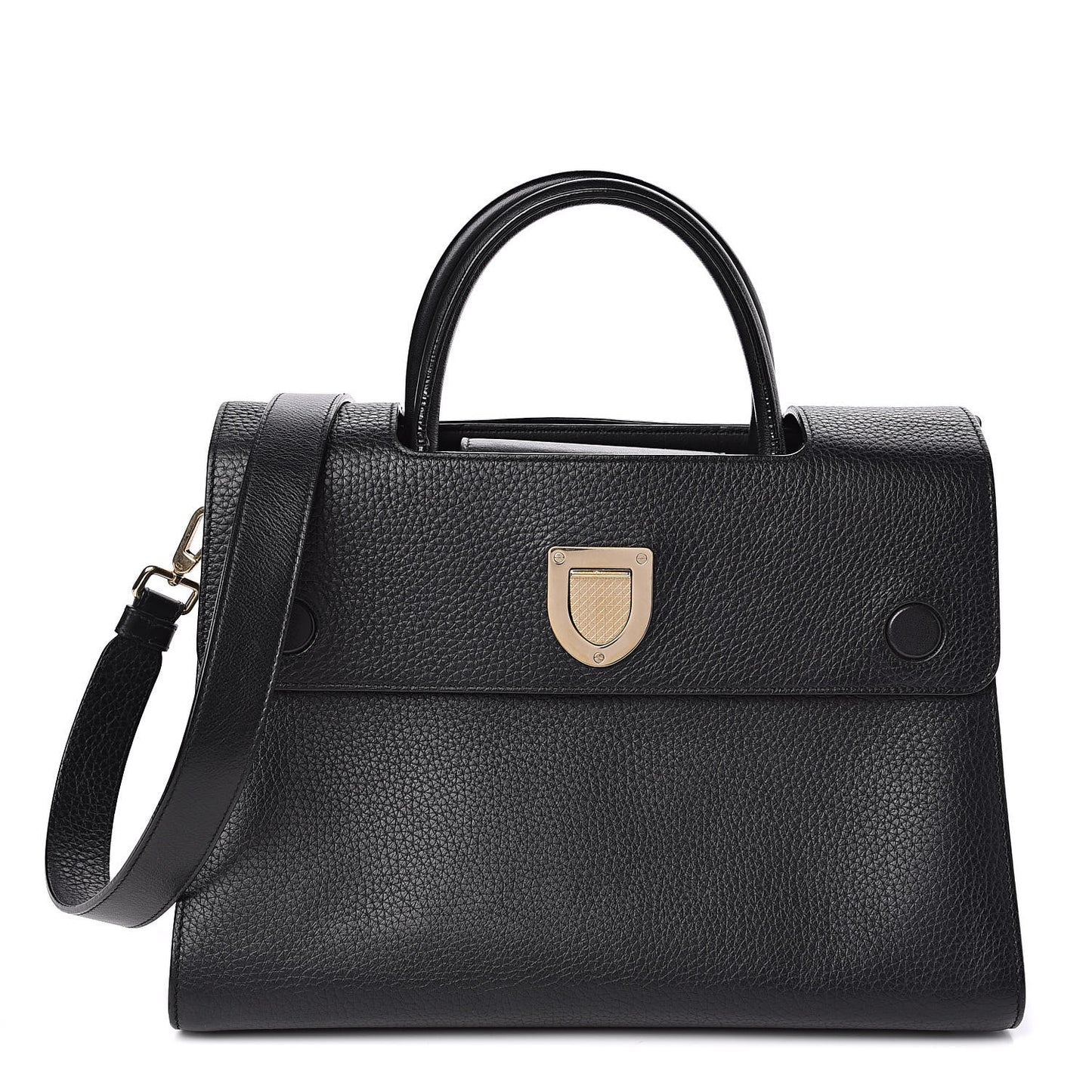Grained Calfskin Medium Diorever Flap Black