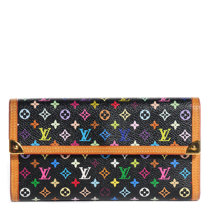 Louis Vuitton Monogram Multicolor Porte Tresor International Wallet Black 1 of 7