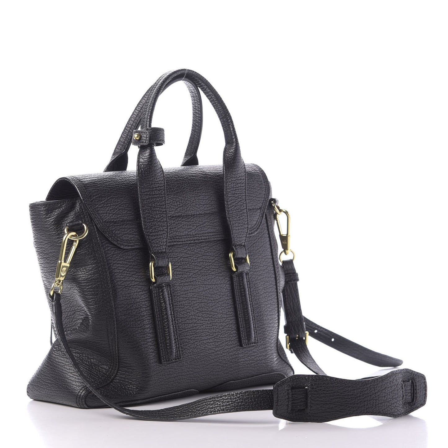 3.1 Textured Calfskin Medium Pashli Satchel Black