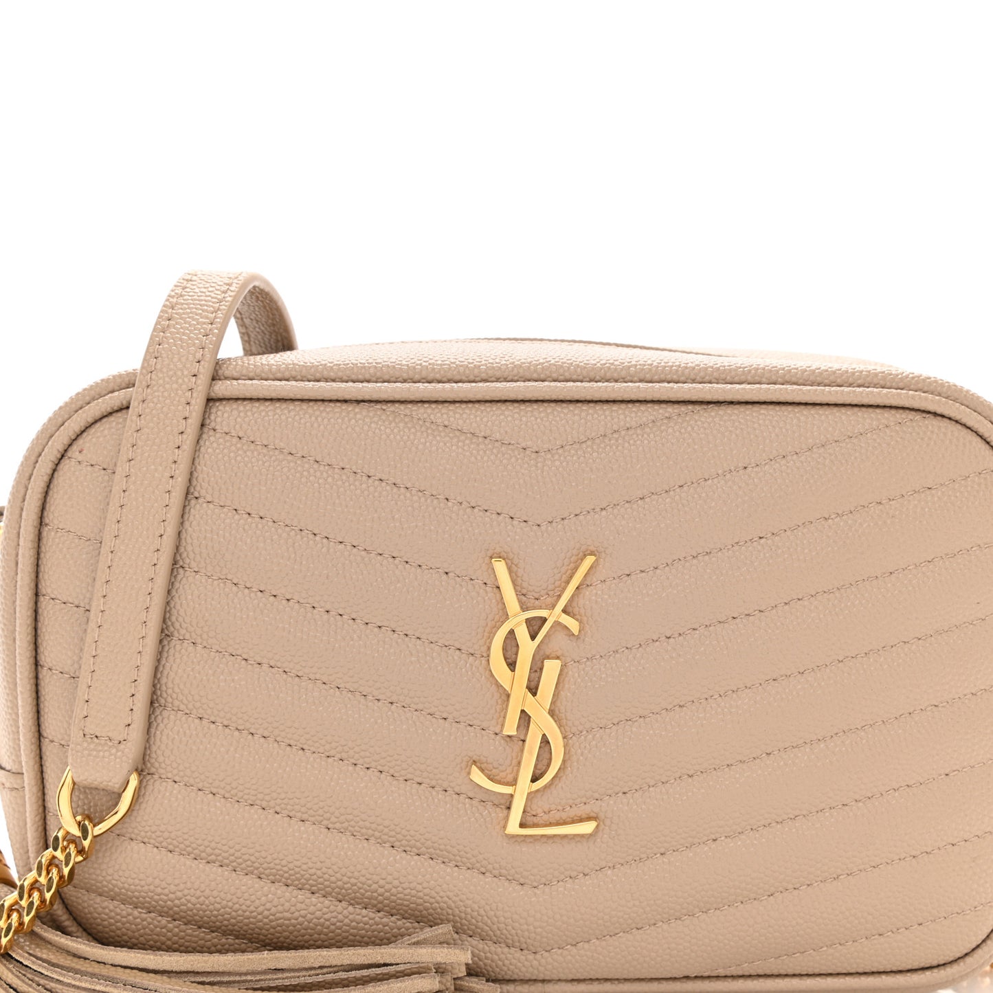 Grain De Poudre Matelasse Monogram Mini Lou Camera Bag Dark Latte
