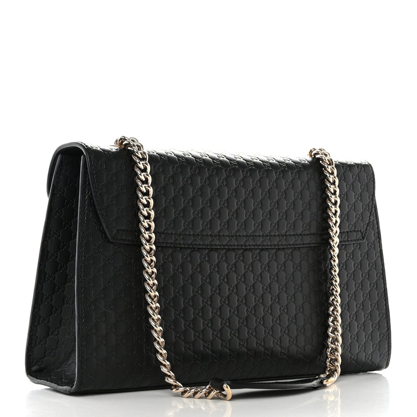 Microguccissima Medium Emily Chain Shoulder Bag Black