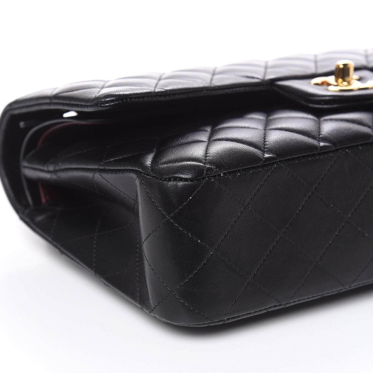 Chanel Lambskin Quilted Medium Double Flap Black 12 of 15