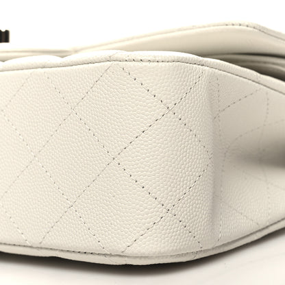 Chanel Caviar Quilted Medium Double Flap White 10 of 11