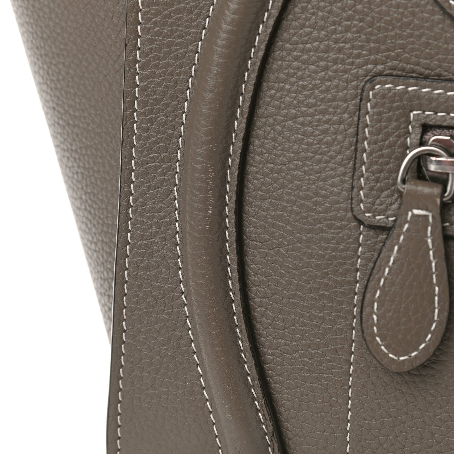 Celine Drummed Calfskin Micro Luggage Souris 10 of 13