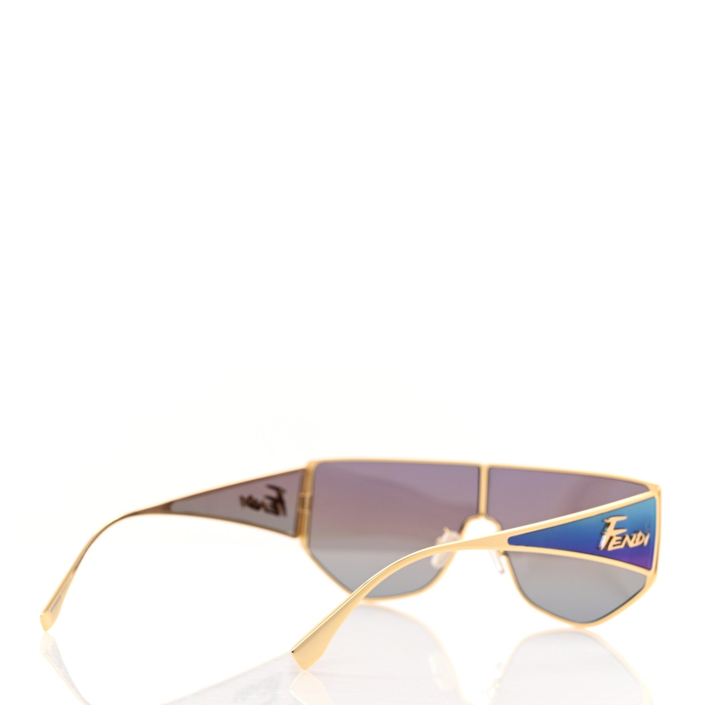 Metal Disco Geometric Sunglasses FE 40051/U Gold Blue Mirror