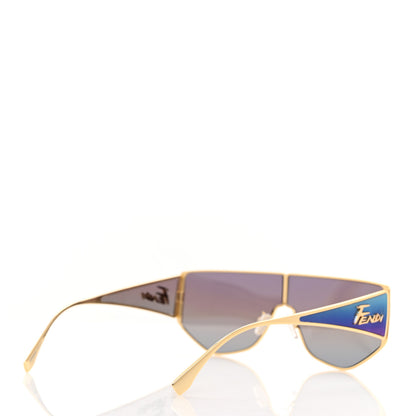 Fendi Metal Disco Geometric Sunglasses FE 40051/U Gold Blue Mirror 4 of 7