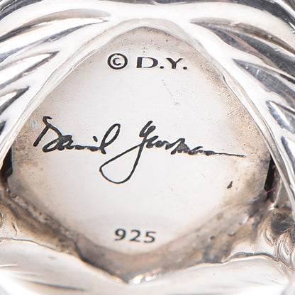 David Yurman Sterling Silver Diamond Black Orchid 26mm Signature Oval Ring 54 7 5 of 7