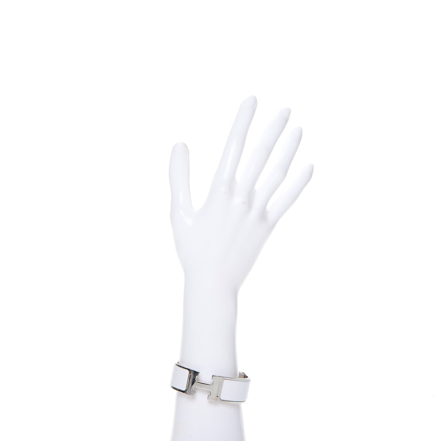 Enamel Wide Clic Clac H Bracelet PM White