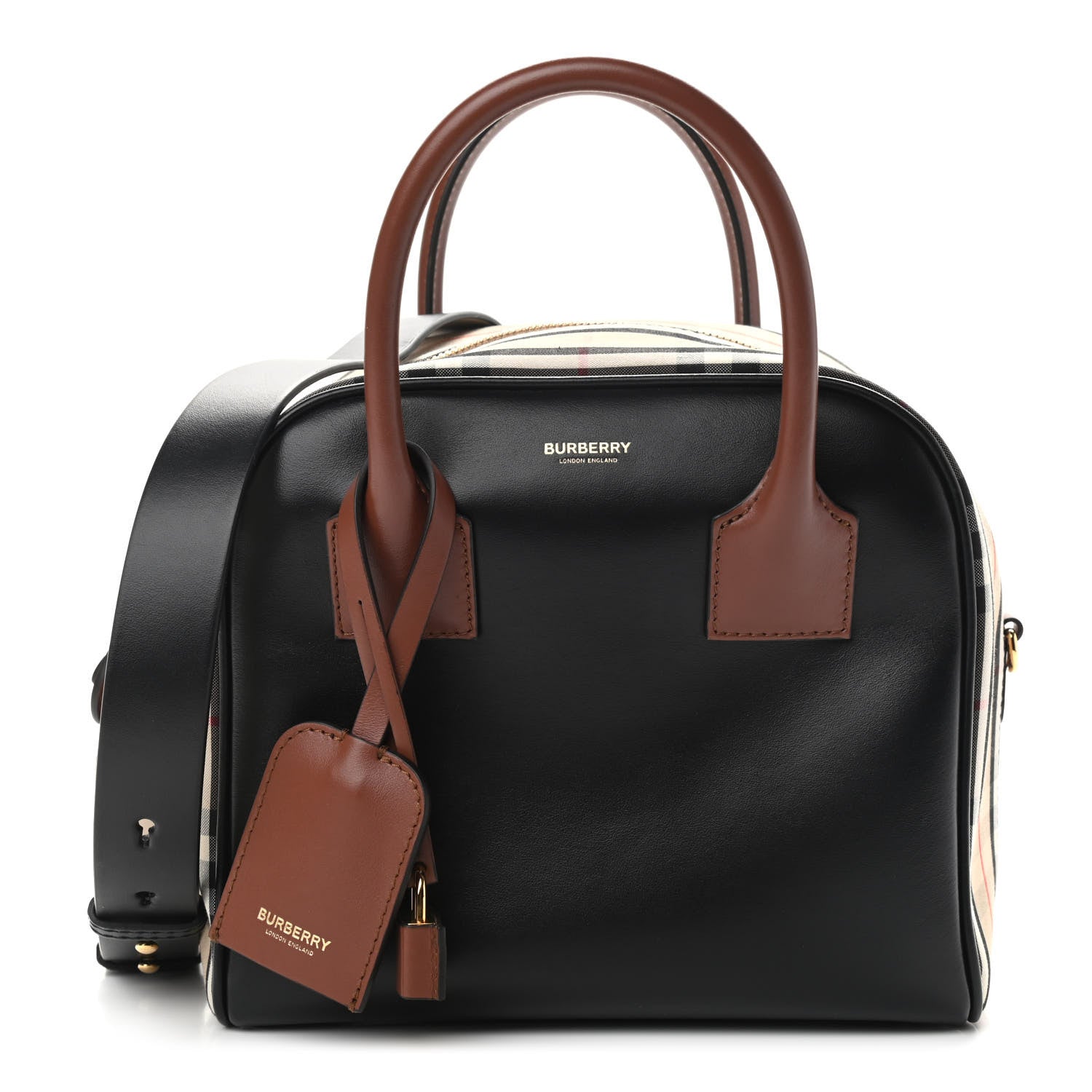 Burberry Smooth Calfskin Small Cube Bowling Bag Black 1 of 9