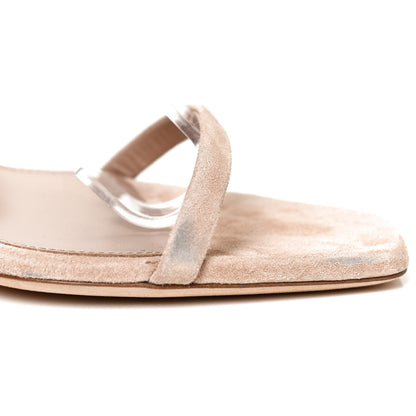 Saint Laurent Suede Calfskin Opyum 110 Sandals 40 Cachemere Pale Gold 8 of 12