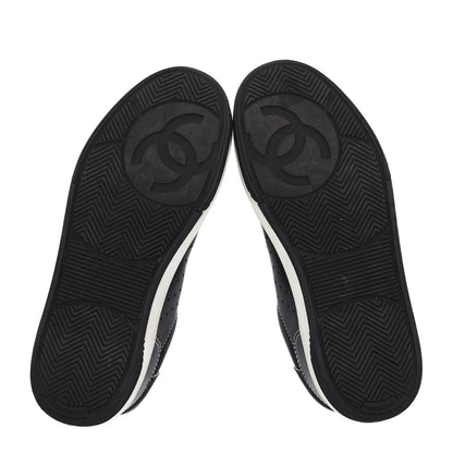 Chanel Calfskin Womens Logo Sneakers 38 Black White 7 of 11
