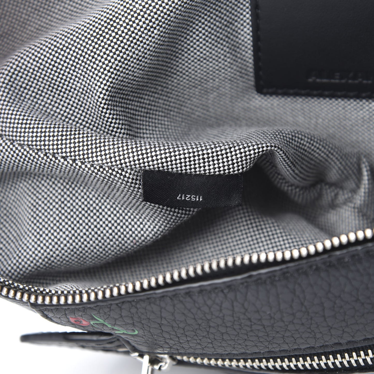 Dumbo Leather Rose Embossed Belt Bag Black