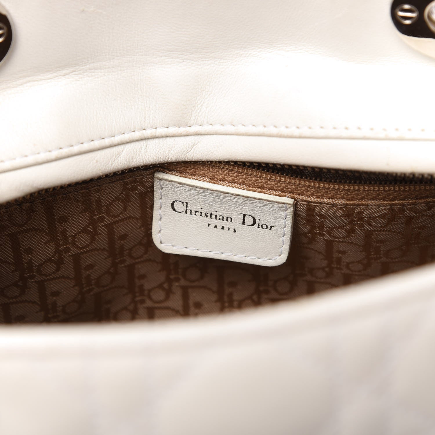 Christian Dior Lambskin Cannage Medium Lady Dior White 8 of 11