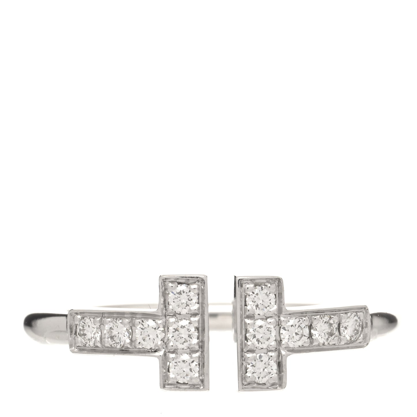 18K White Gold Diamond T Wire Ring 49 5