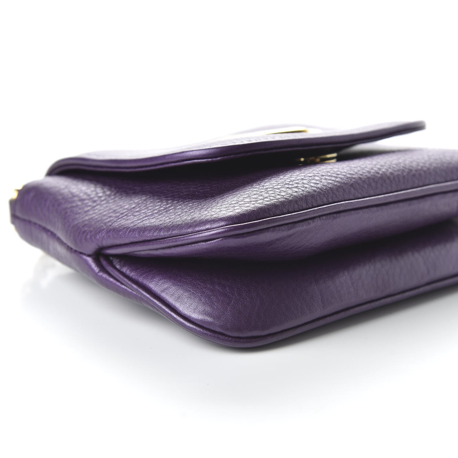 Gucci Metallic Pebbled Calfskin Small 1973 Chain Shoulder Bag Purple 6 of 10