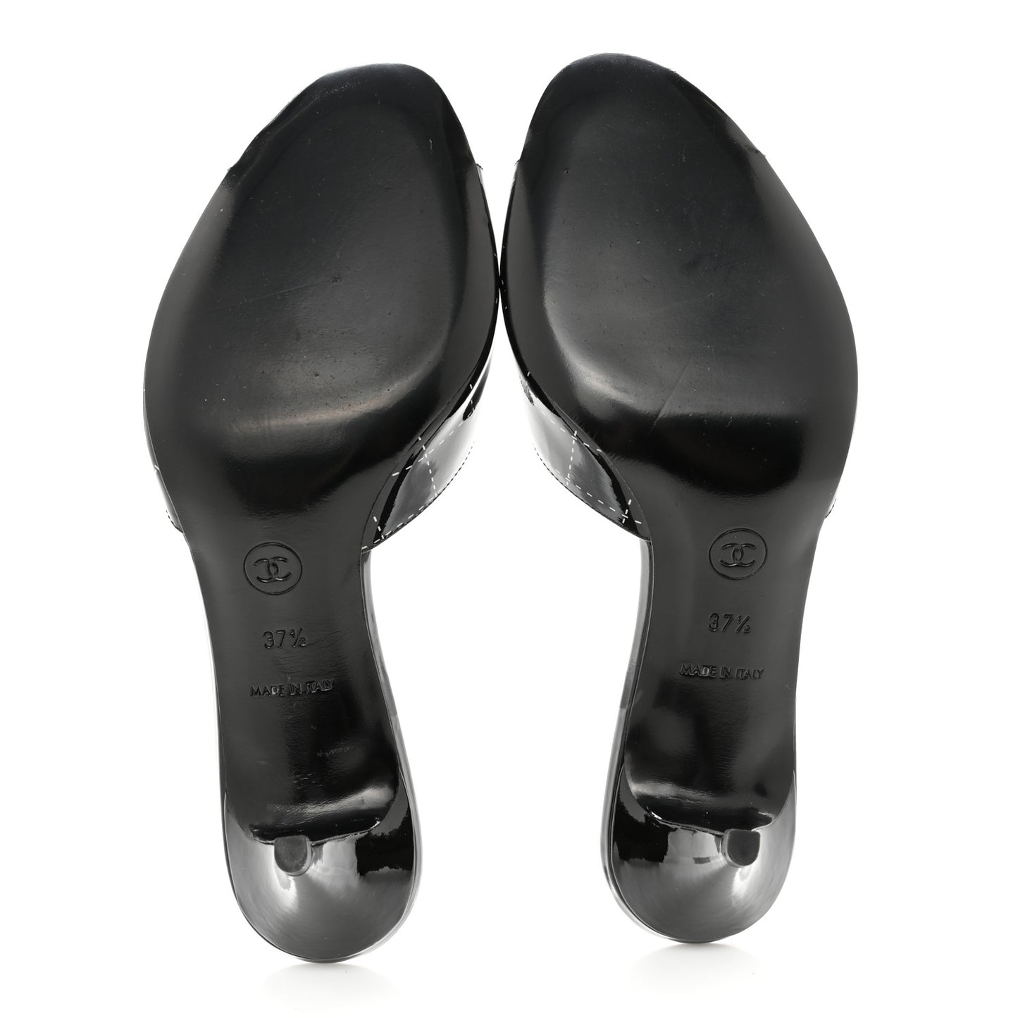 Patent Printed Mule Sandals 37.5 Black