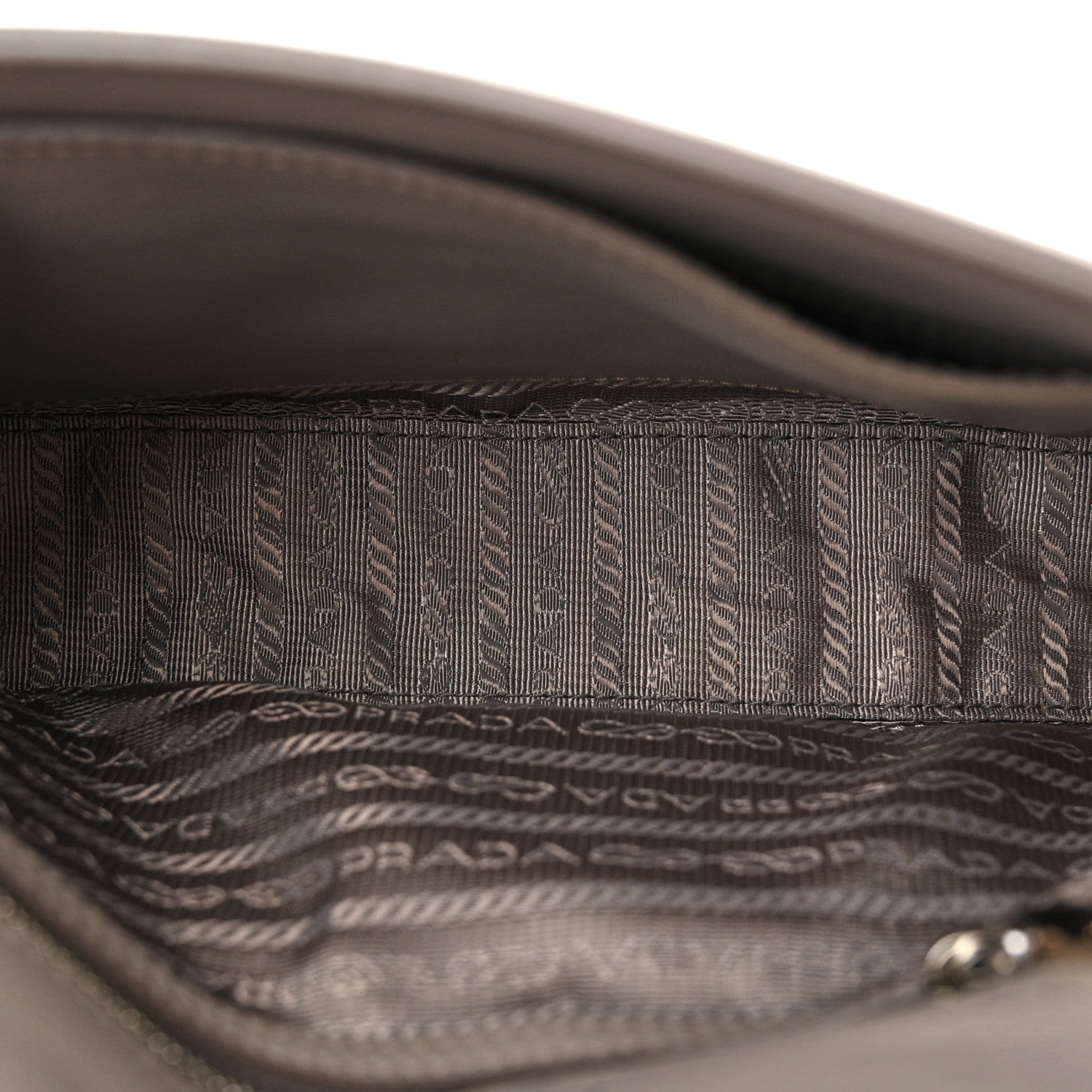 Prada Glace Calfskin Impunture Diagramme Sound Flap Chain Crossbody Bag Argilla 5 of 13