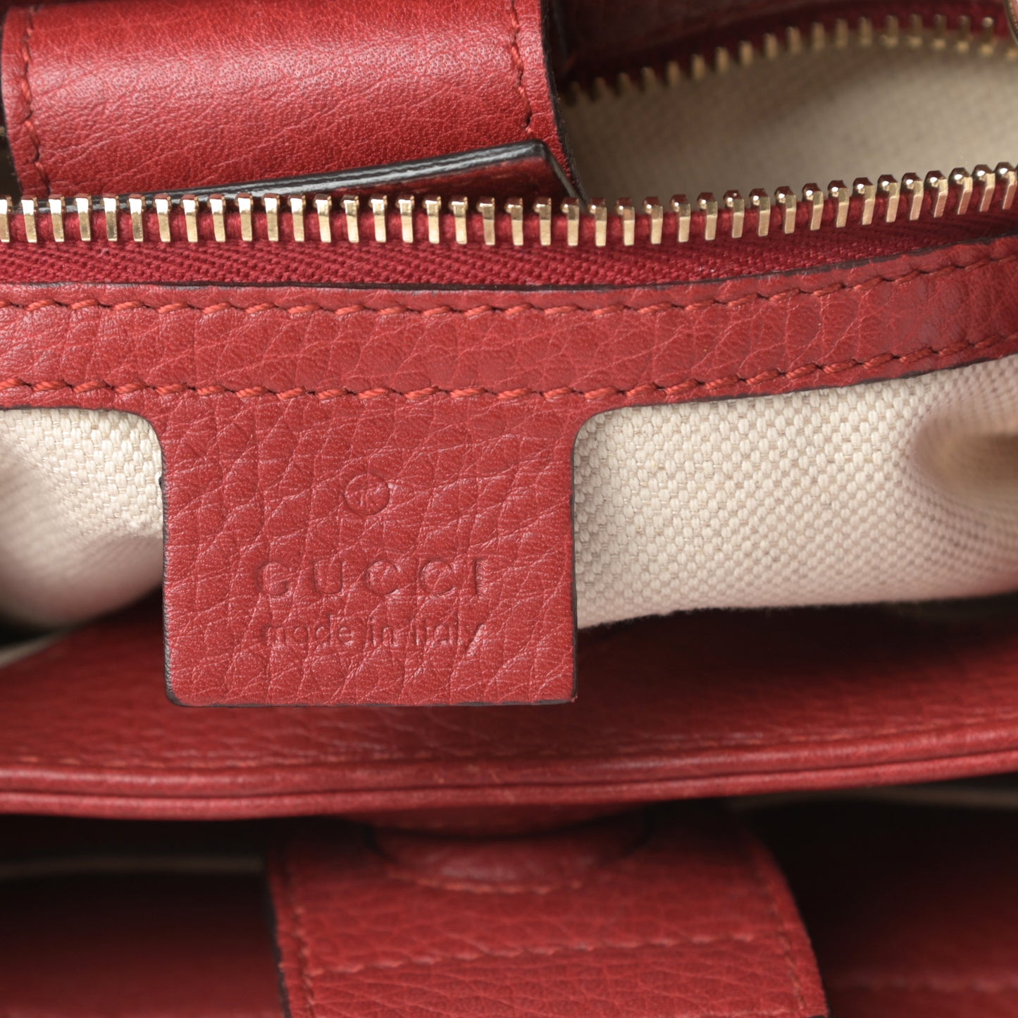 Calfskin Small Bamboo Shopper Tote Red