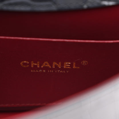 Chanel Calfskin Crocodile Embossed Turn Around Mini Flap Dark Grey 6 of 12