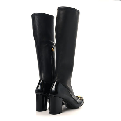 Gucci Nappa Stretch Brixton Horsebit Knee High Boots 39.5 Black 4 of 7