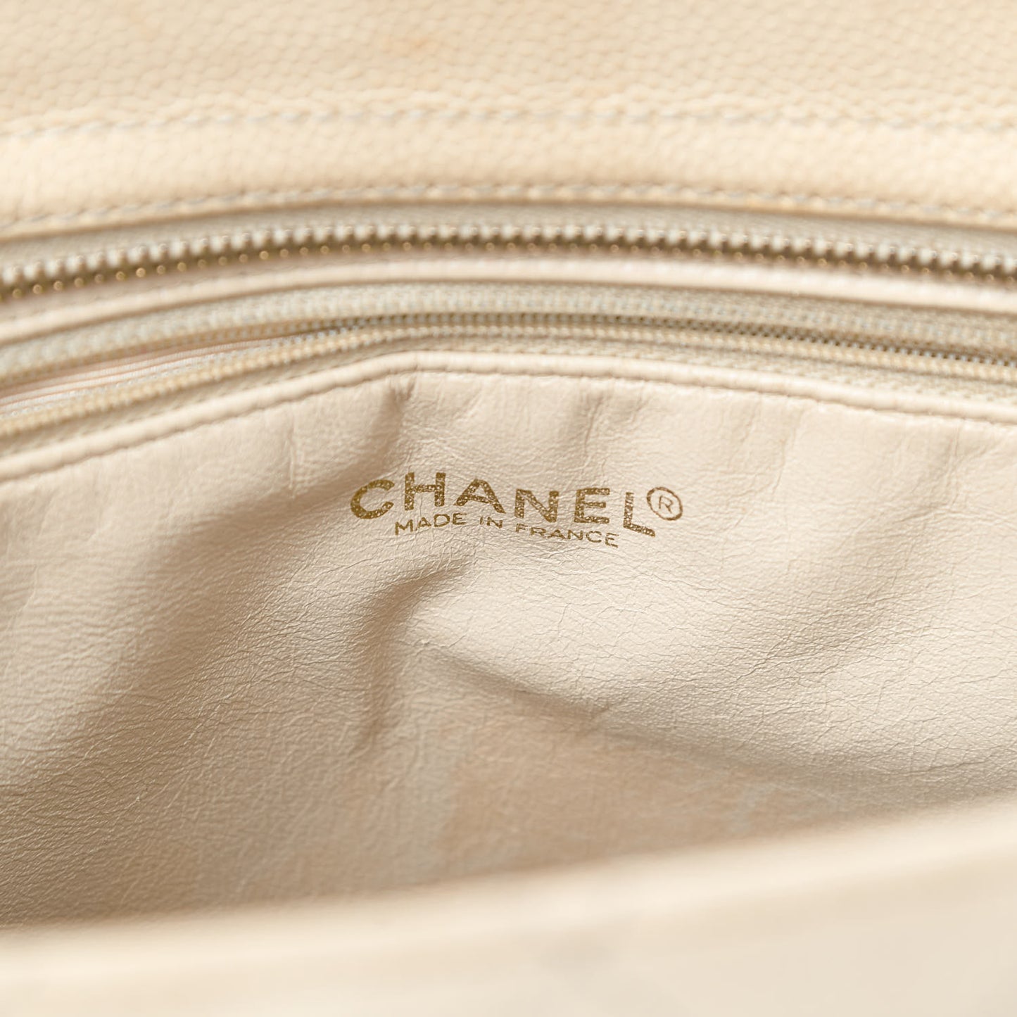 Caviar Stitched Tote Beige