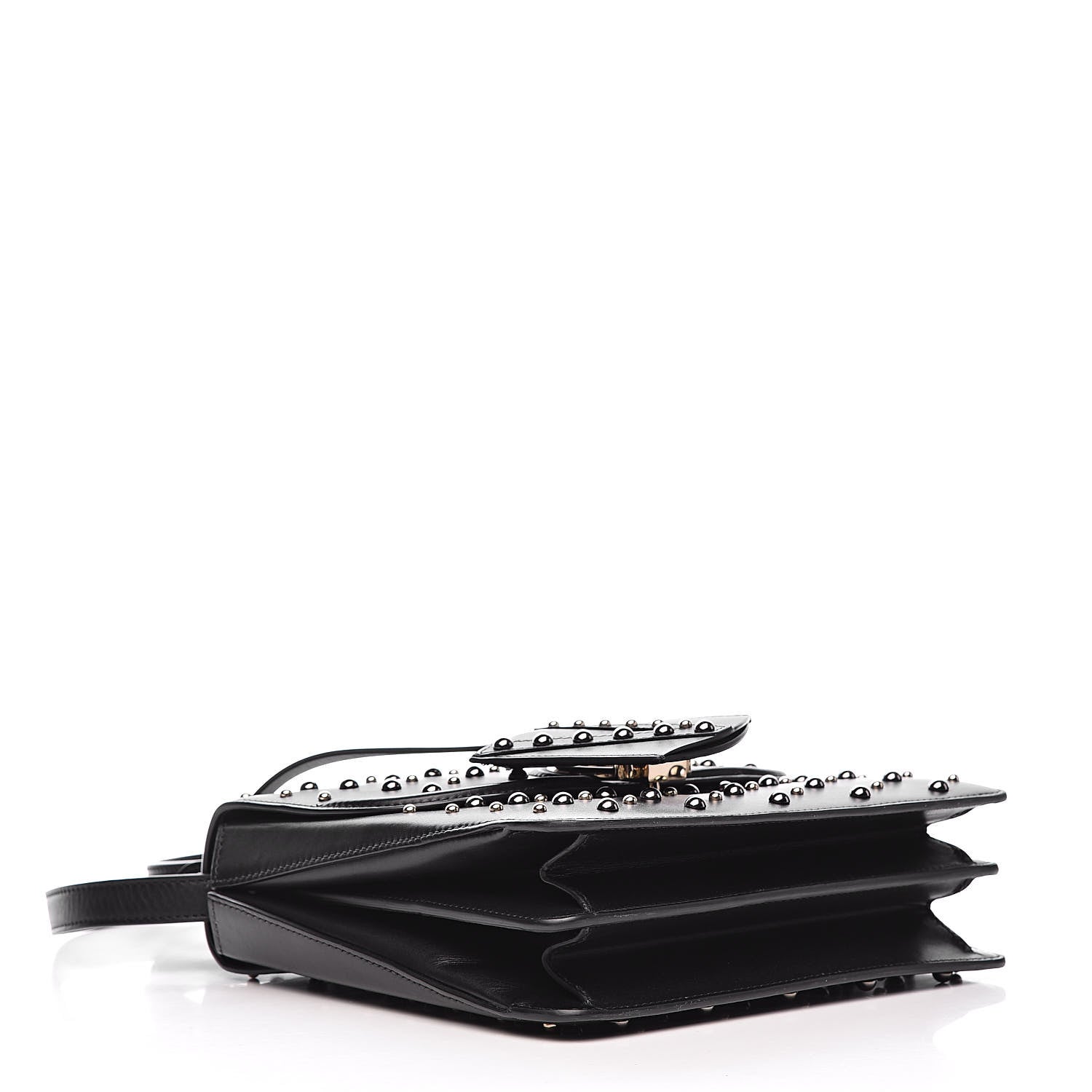 Versace Nappa Studded Medium DV ONE Satchel Black 4 of 13