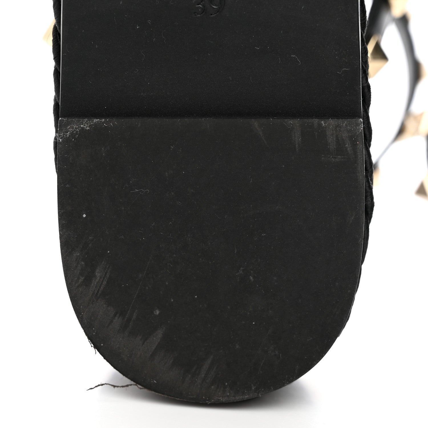 Valentino Garavani Calfskin Rockstud Ankle Strap Torchon Espadrille Caged 30/55mm Sandals 39 Black 10 of 12
