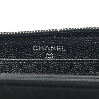Chanel Caviar Quilted Boy Long Zip Around Wallet Black 6 of 9