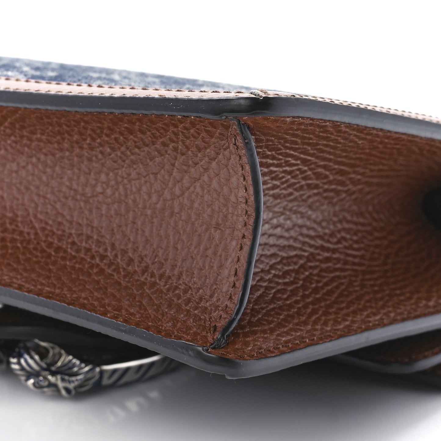 New Denim GG Monogram Dollar Calfskin Enamel Mini Dionysus Shoulder Bag Blue Tea Cuir Epilog Electric Blue